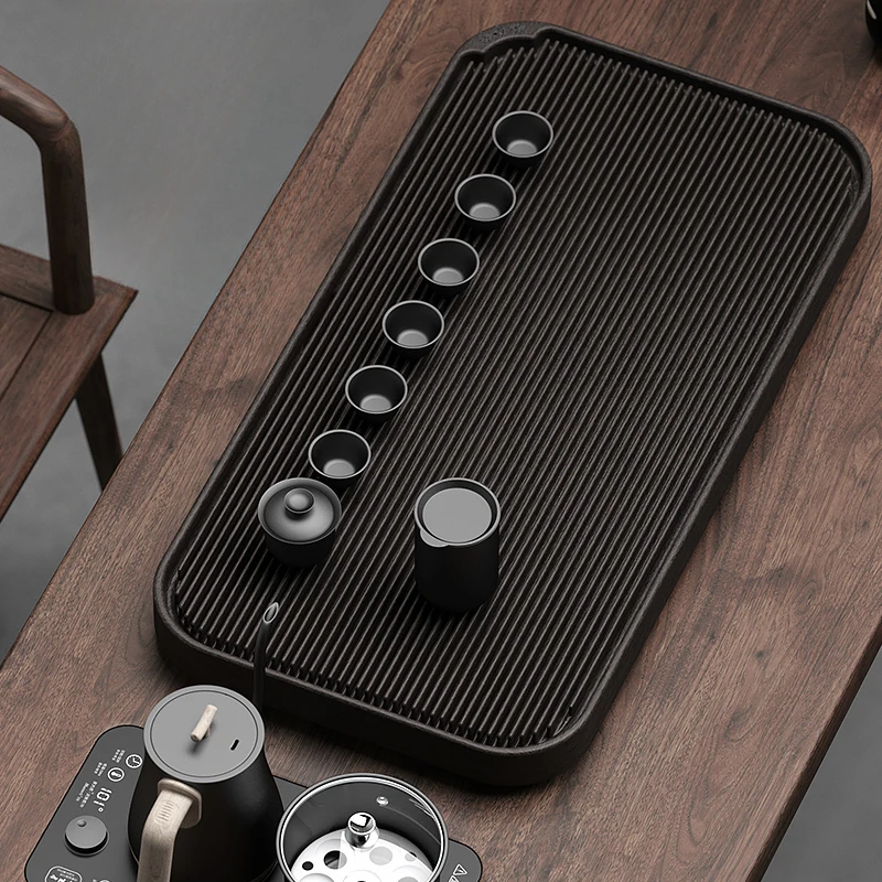 Extreme Master Collection Edition Ebony Bakelite Tea Tray Black Stone Whole Small Sea Teatray Solid Wood