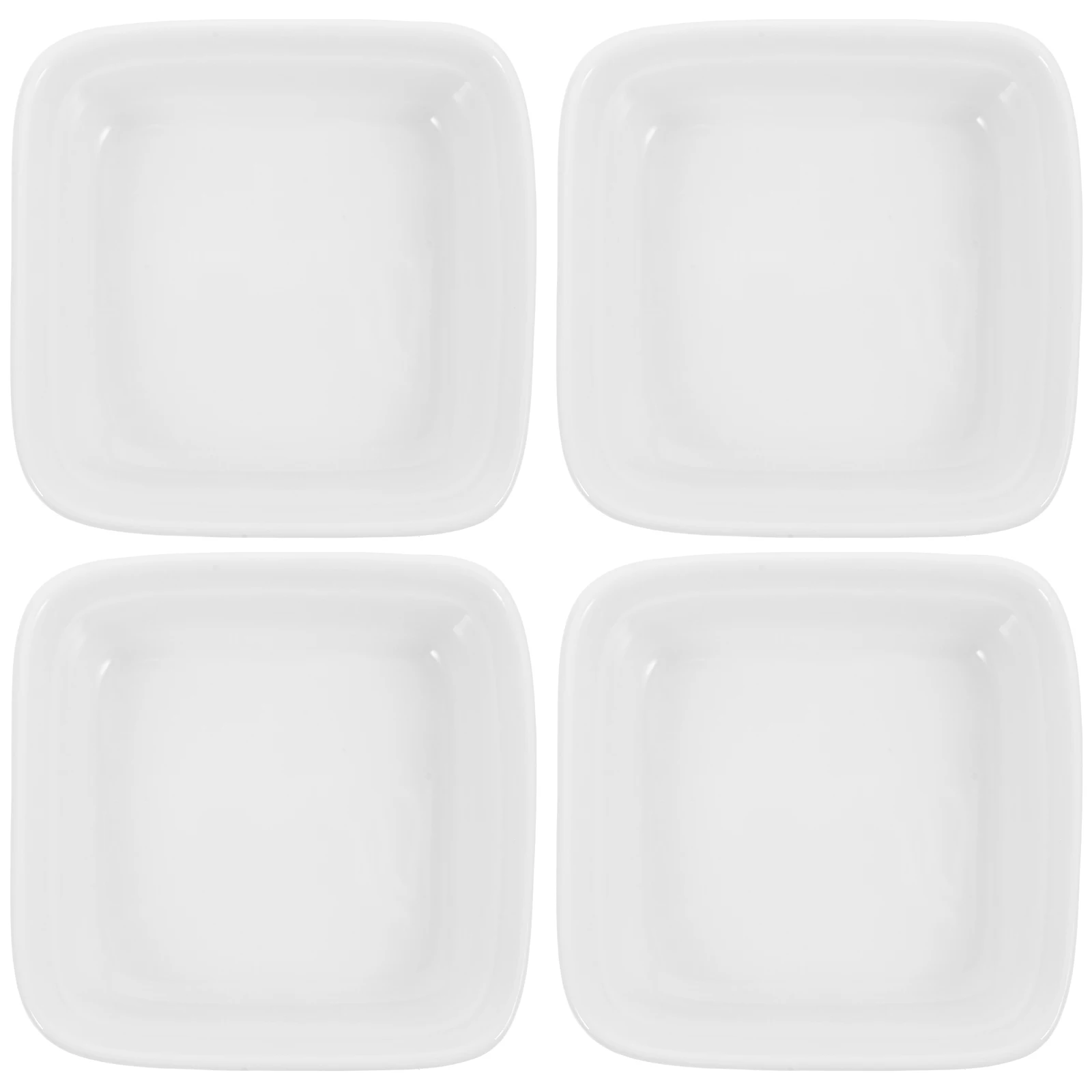 

4Pcs Square Ceramic Dipping Bowls Multipurpose Sauce Dishes for Soy Bbq Tapas Desserts Snacks Party Formal Dining Use