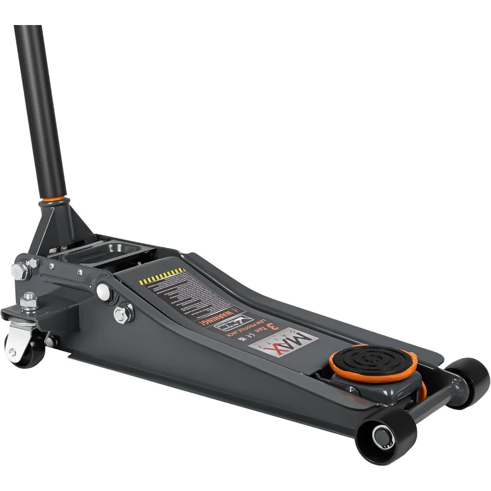 

3-Ton (6600lbs) Low Profile Hydraulic Heavy-Duty Steel Floor Jack with Dual Pistons Quick Lift Pump, Home and Workshop Car Maint