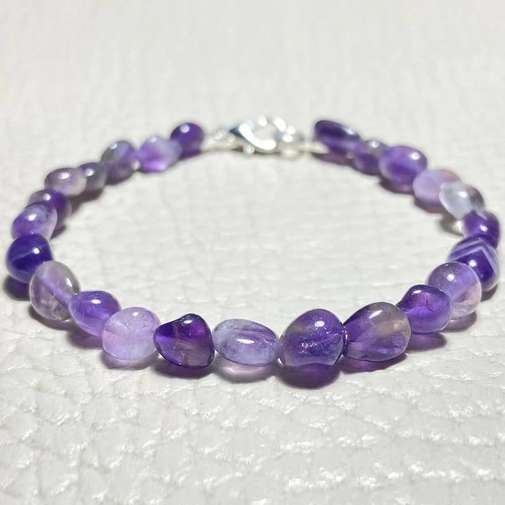 MG1882 Natural Amethyst Garnet Apatite Phoenix Turquoise Tumbled Beads Anklet Mini Gemstone Energy Jewelry