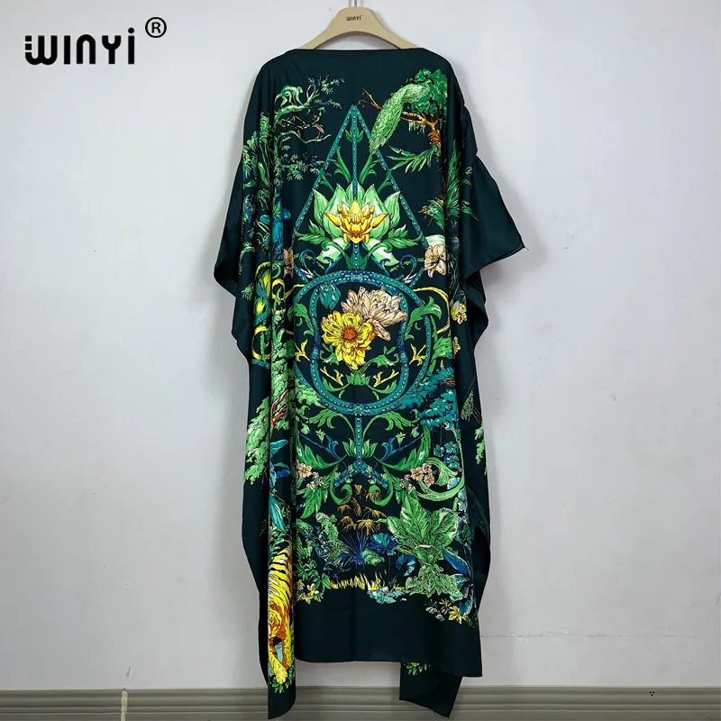 WINYI high quality beach dress Summer Print Elegant africa clothing beach outfits for women evening dress party muslim dress