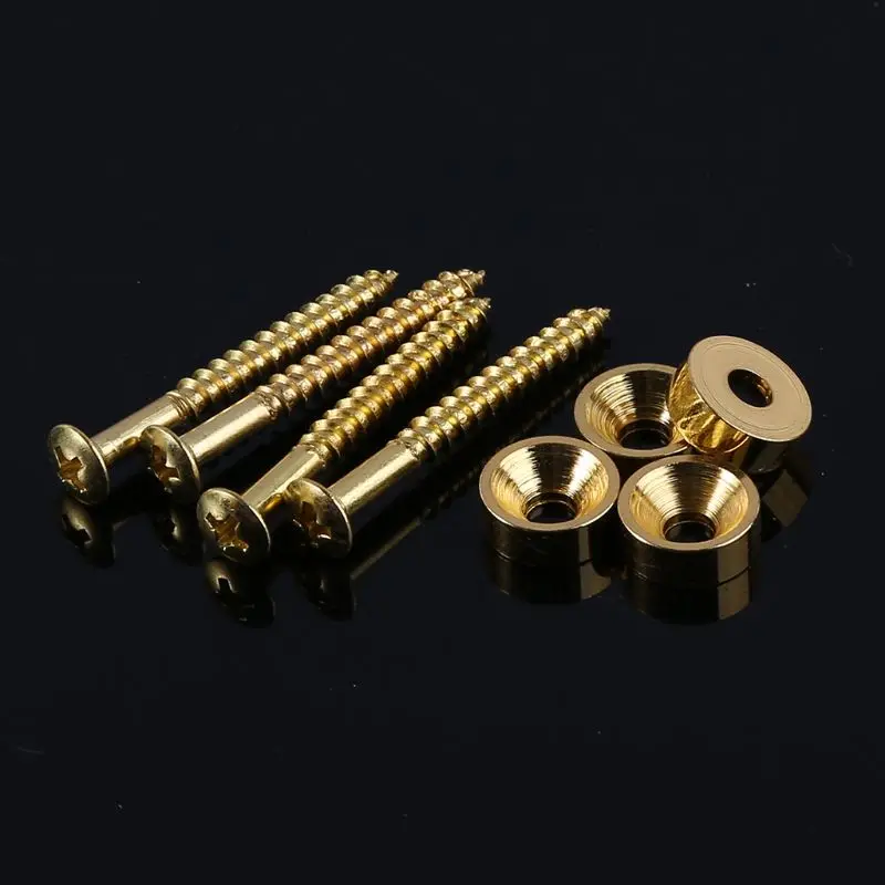 New 4Pcs Neck Mounting Ferrules And 4Pcs Screws Electric Guitar Pickup Cover Volume Tone Knob Switch Tip Set Drop Shipping