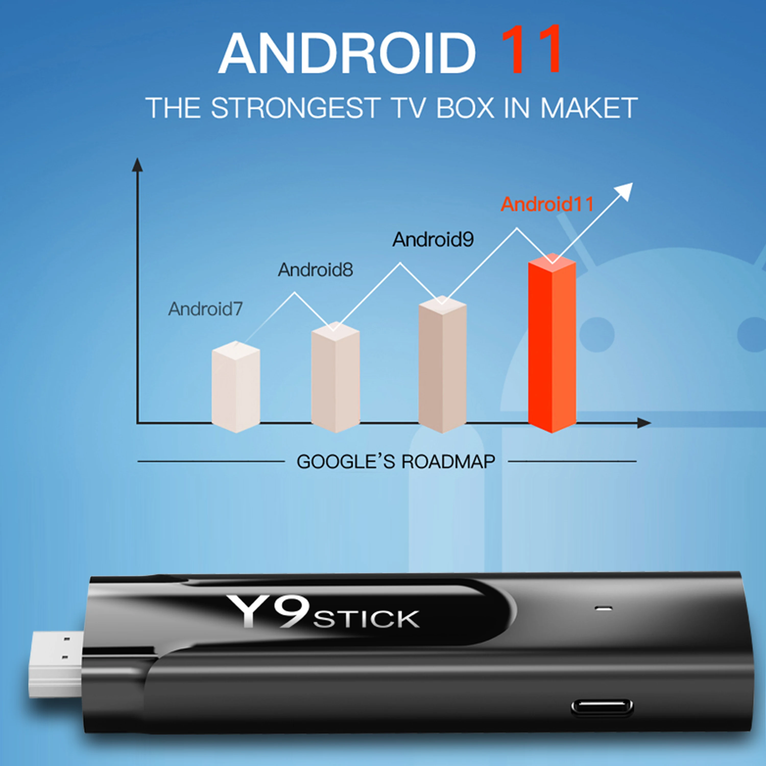 M98 Y9 Smart TV Stick Android 11 2023 Amlogic S905 Y2 Voice Remote Control HD 4K 3D 2GB 16GB Dual WiFi 2.4G 5.8G Iptv TV Box