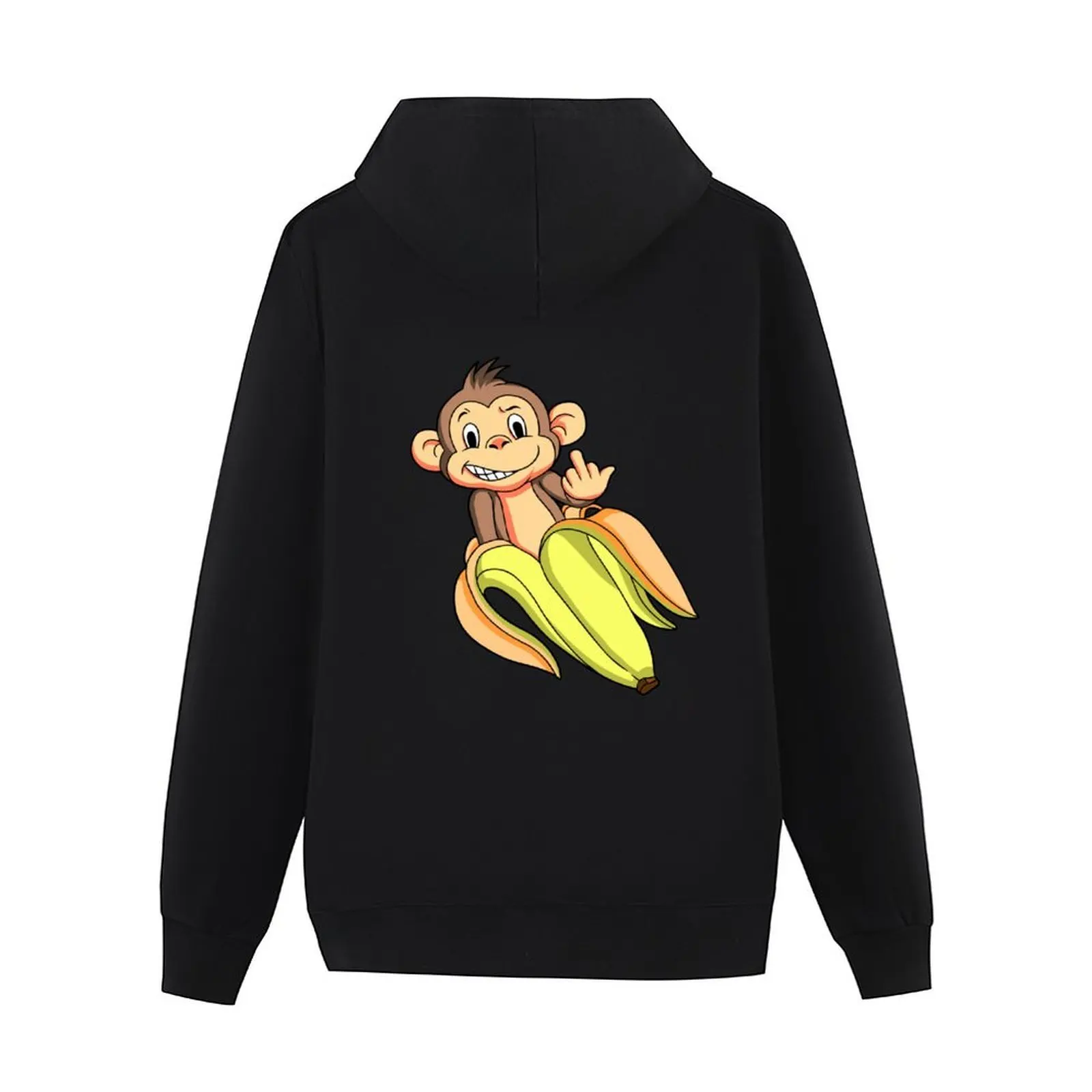 سترة بغطاء للرأس على شكل قرد بالإصبع الأوسط ملابس شتوية للرجال ملابس رجالية ملابس كورية بغطاء للرأس جرافيك #3