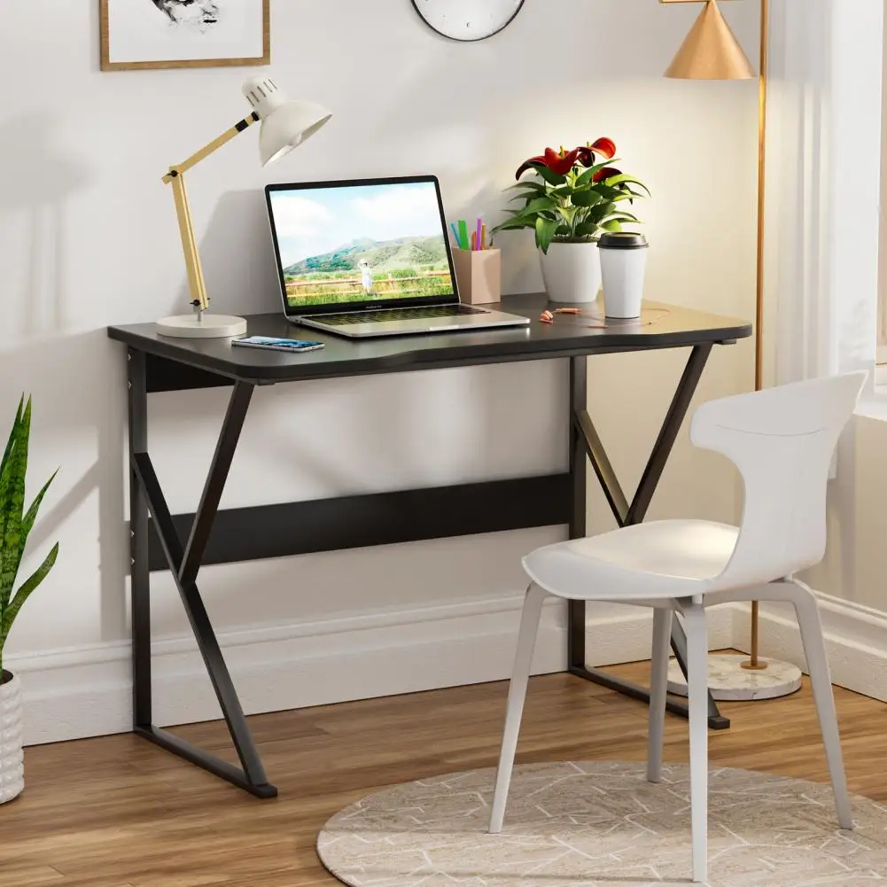 Computer Desk, 40-Inch U-Shaped Legs Easy Assembly Long Gaming Desk, Strong Load-bearing Metal Frame Modern Writing Desk (Black)