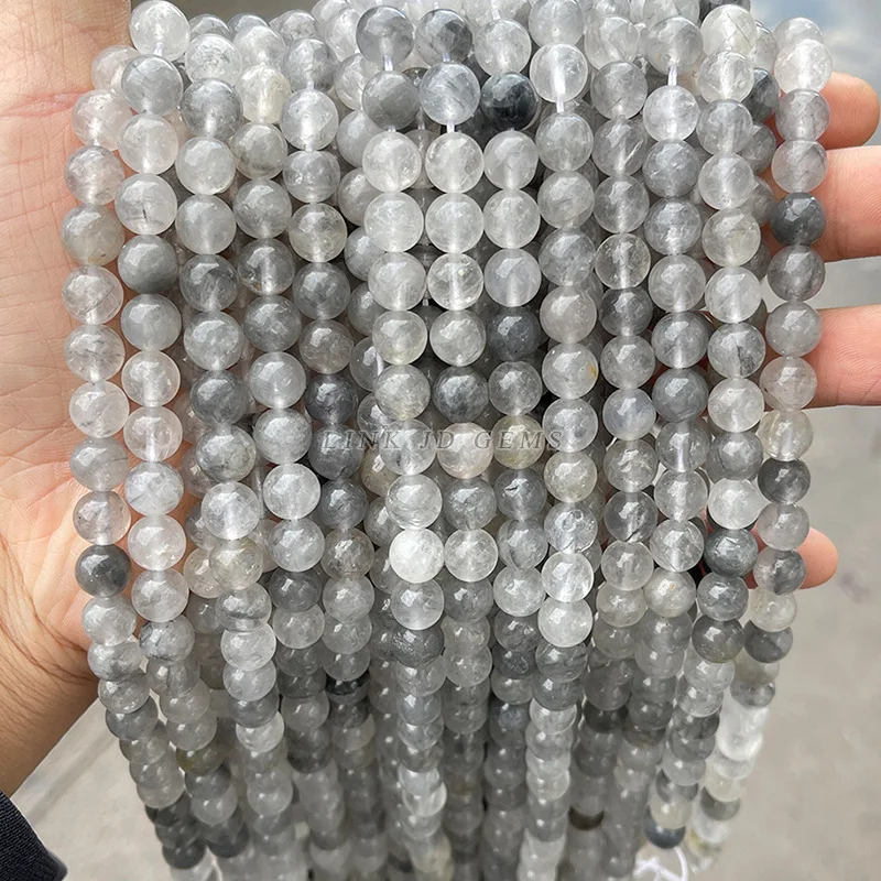 3a natürliche Stein quarz perlen runde lose Abstands fehler weißer Kristall für Schmuck herstellung Armband Halskette DIY Zubehör Befunde
