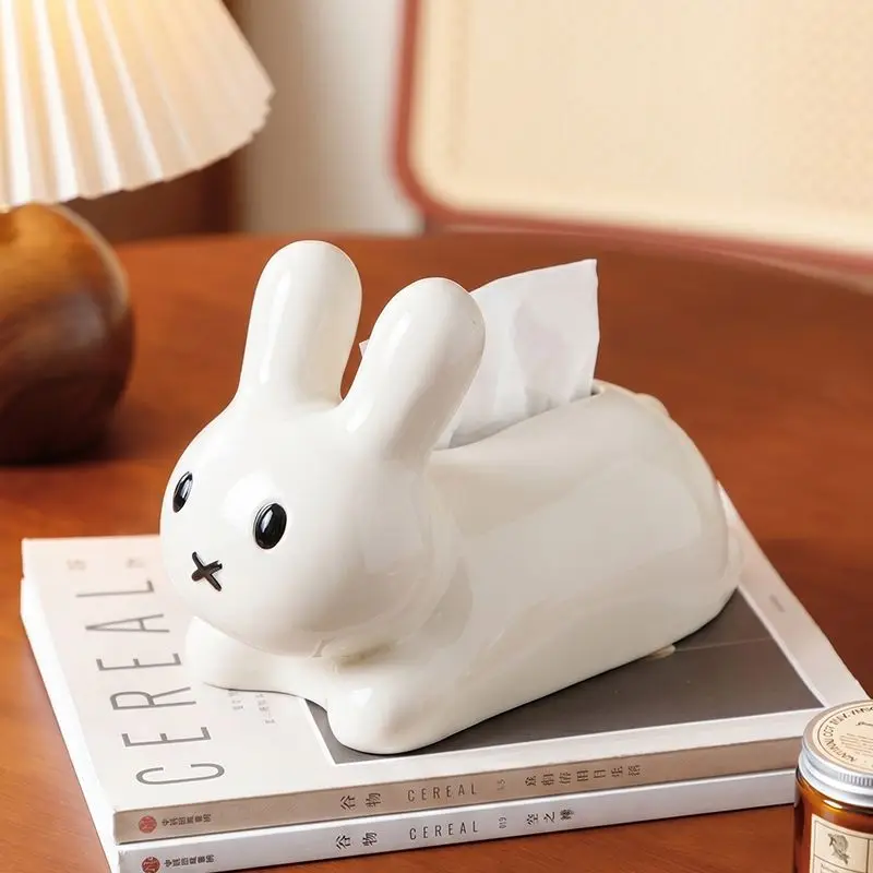 Anime Miffy Desktop Tissue Box Solid Color Cute Fun Design Napkin Holder for Dining Table Bedroom Living Room Coffee Table Decor view 4