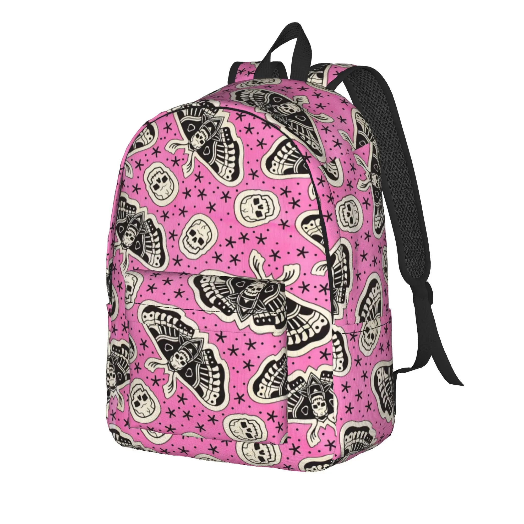 Halloween Gothic Backpack for Men Women Teenage Student Work Daypack Mystical Moth Tarot College Canvas Bags Durable