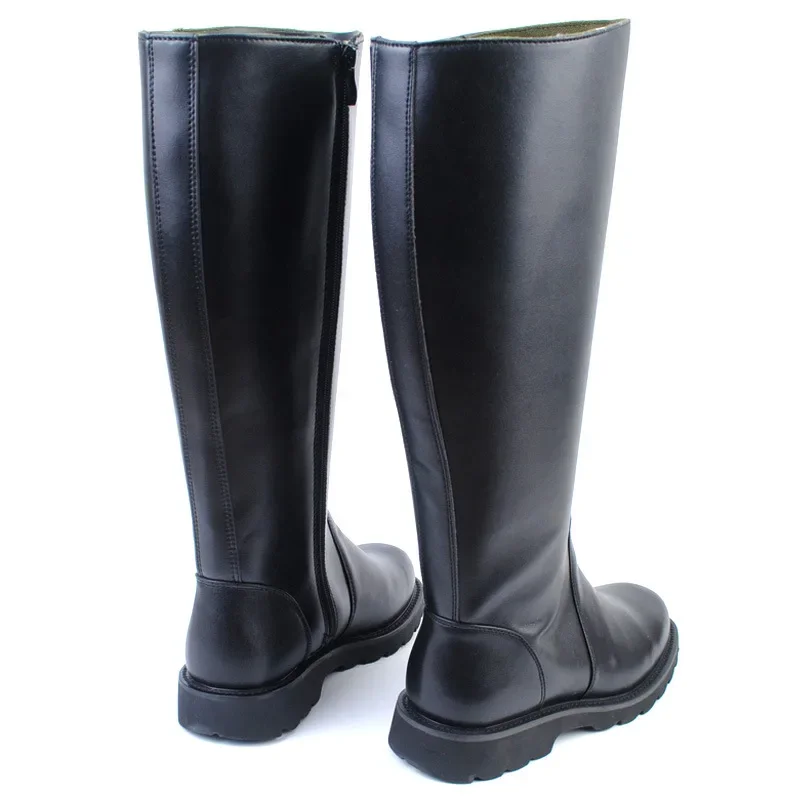 Sapato de couro genuíno alto masculino, botas pretas longas, botas de equitação de cavaleiro, moda de qualidade, novo, plus size 38-46, 2024