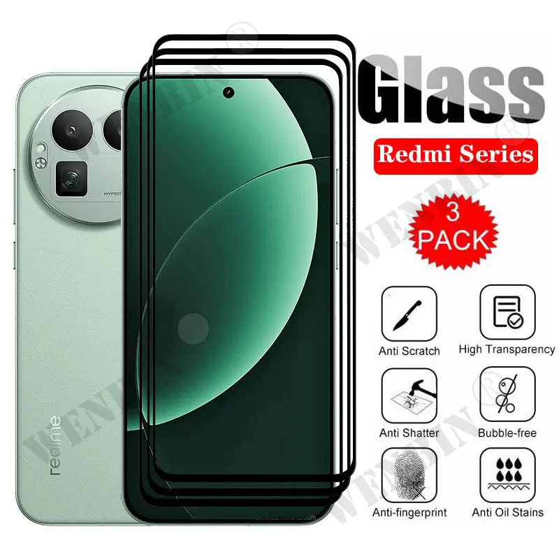 3Pcs Tempered Glass For Realme GT 8 Pro 7 6 Curved Full Cover Screen Protector