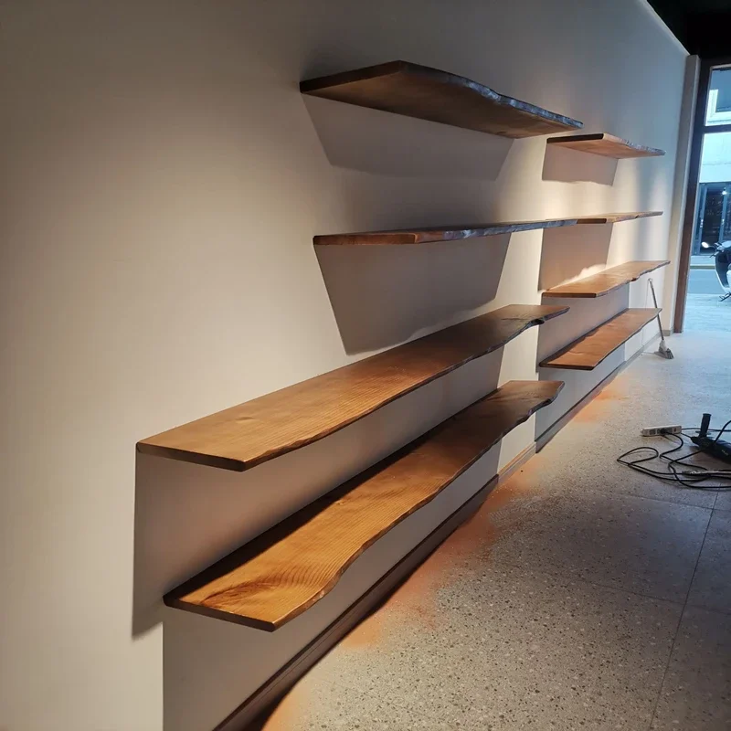 

One word baffle wall shelf wall solid wood laminate wooden board shoe rack display rack living room bookshelf