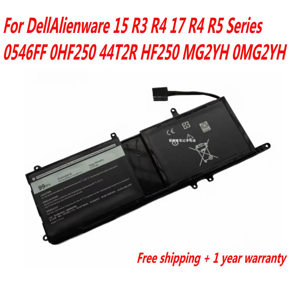 

Высококачественный 99Wh 9NJM1 Аккумулятор для ноутбука Dell Alienware 15 R3 R4 17 R4 R5 Series 0546FF 0HF250 44T2R HF250 MG2YH 0MG2YH