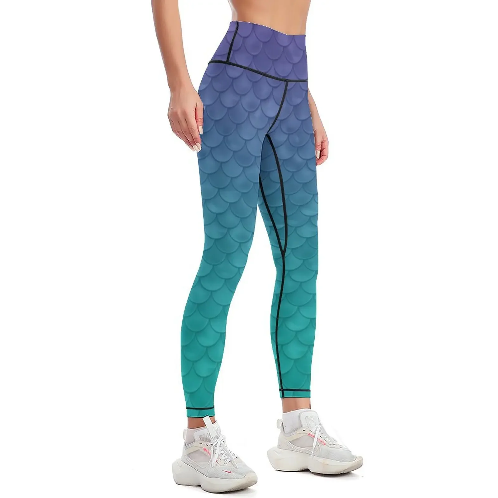 Ariel Mermaid Inspired Purple & Green Leggings Women's gym Sportswear woman gym sport set Womens Leggings