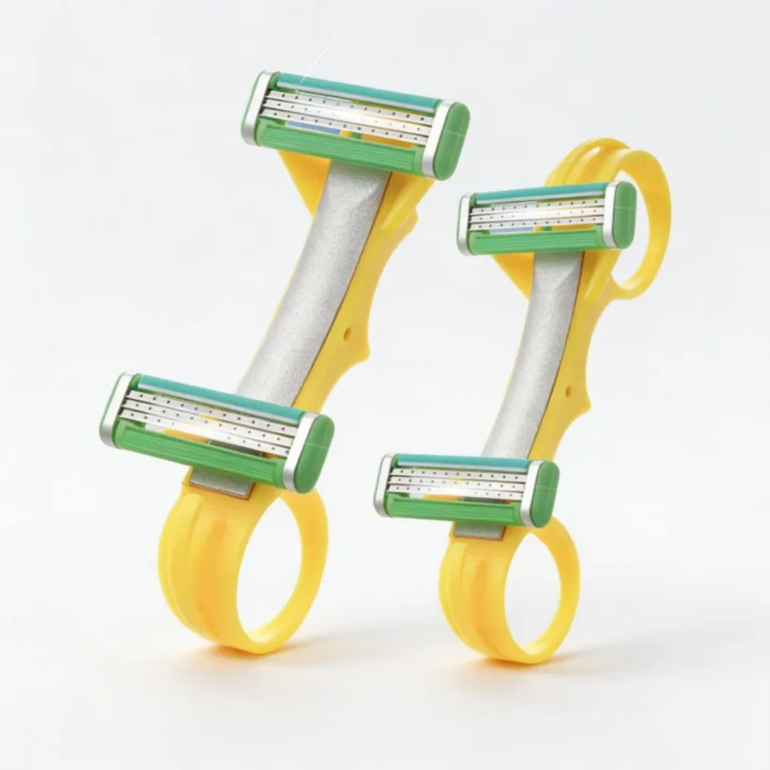 

007-Безопасная нескользящая двусторонняя бритва для стрижки с ледяной головкой, инструмент для бритья с гладкой головкой, моющийся аксессуар для бритвы