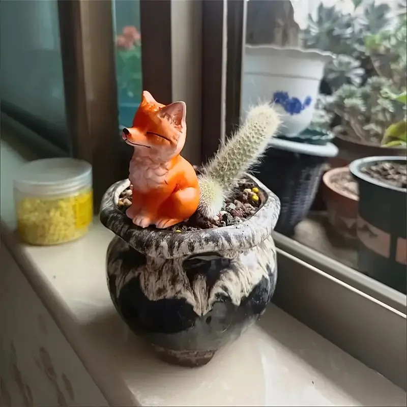 Miniatur-Fuchsfiguren, niedliche kleine Ornamente, Tierfiguren aus Kunstharz, DIY-Mikrolandschaft, Hof- und Heimdekoration, Geburtstagsgeschenk – Detail 2