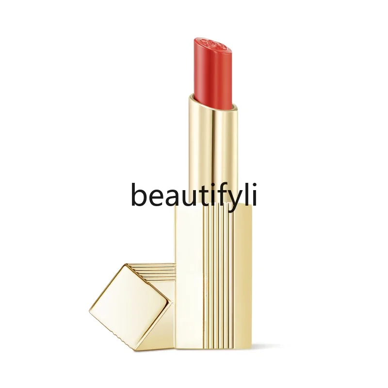 

Platinum satin lipstick women's small gold bar lipstick reddish brown white