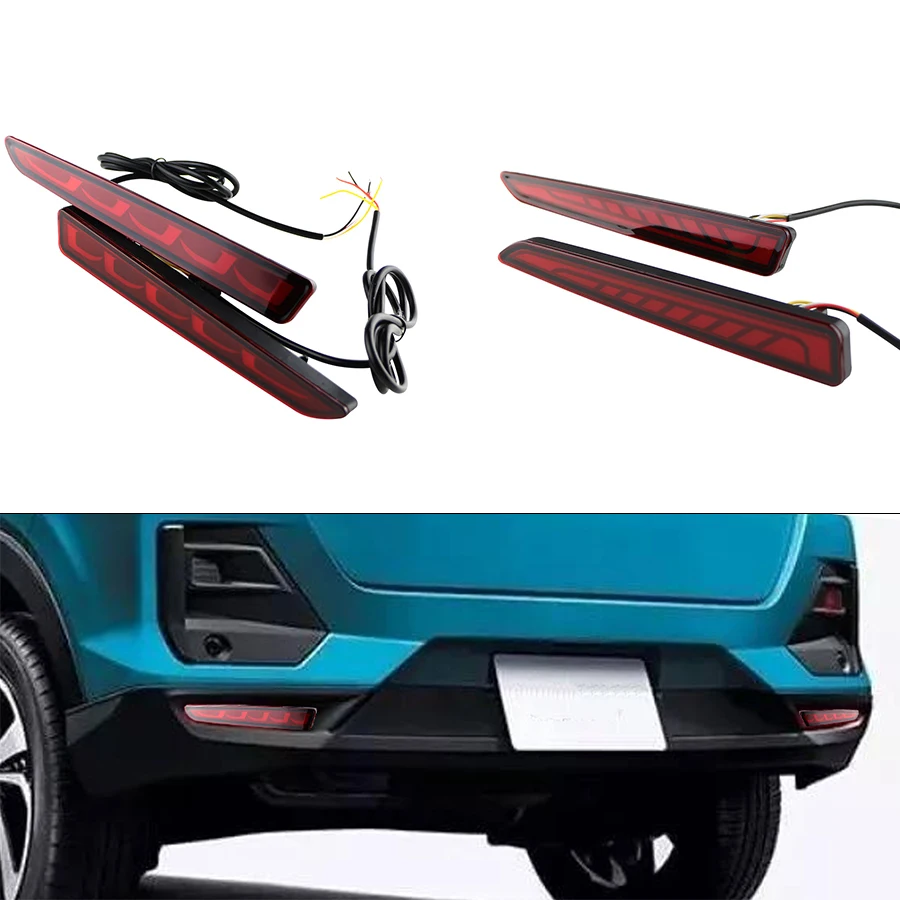 Car Rear Bumper Light for Toyota Raize 2019 2020 2021 2022 Dynamic Turn Signal LED Brake Warning Lamp Reflector 12V Accessories