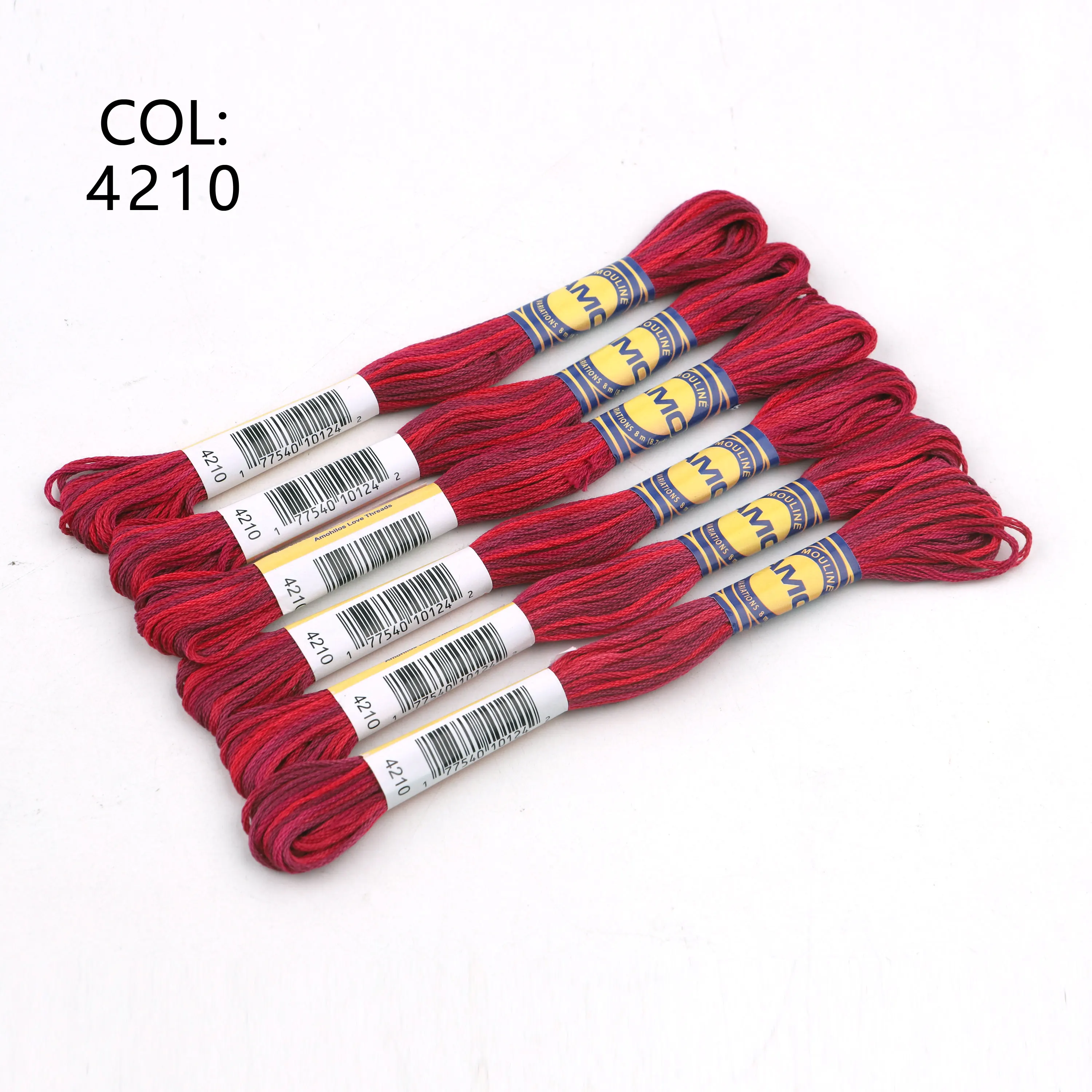 6 Pieces Variegated Mercerized Cotton Embroidery Floss Cross Stitch Thread 8.7 Yards Skein Mouline Variation 70 Colors Available