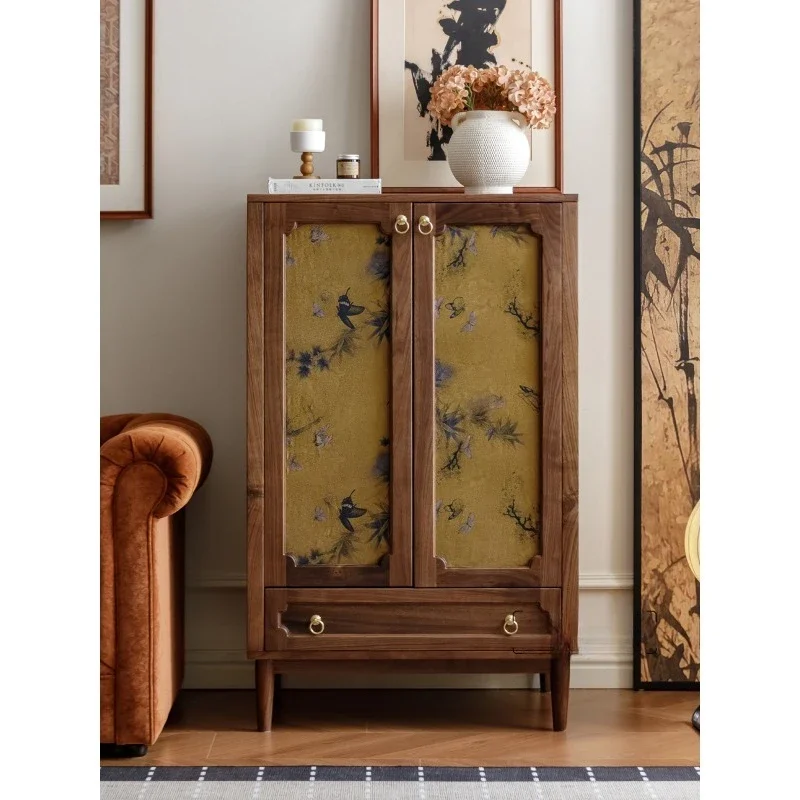 

Song-style aesthetics, black walnut double-door wardrobe, retro hanging wardrobe, locker, bedroom bedside small wardrobe