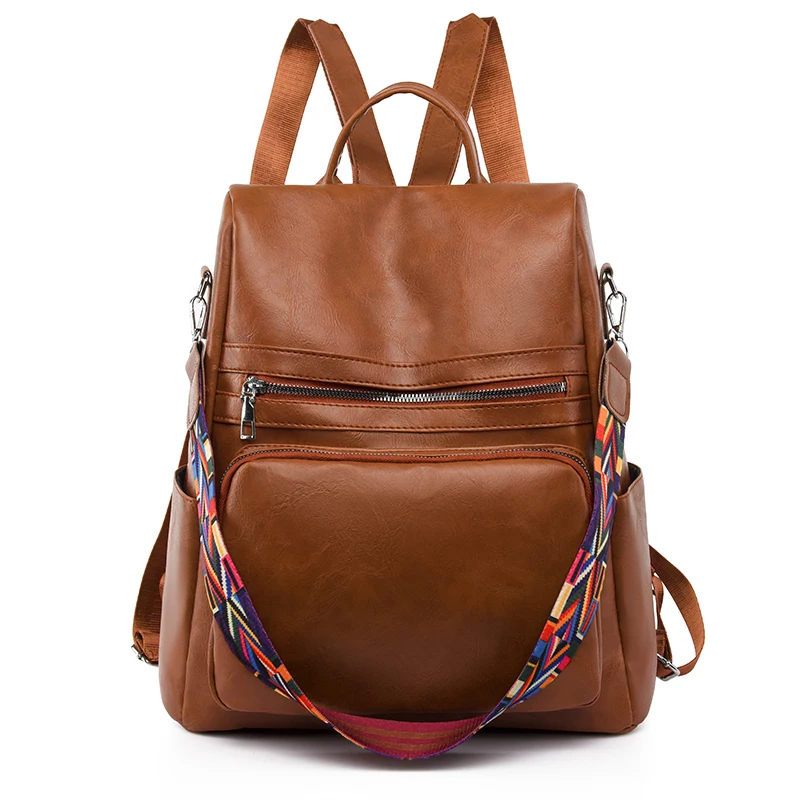 colored leather backpack for school Multicolor Woven Zulily Can fit a 15 Laptop ROCKCOW Handmade Leather Travel Backpack,