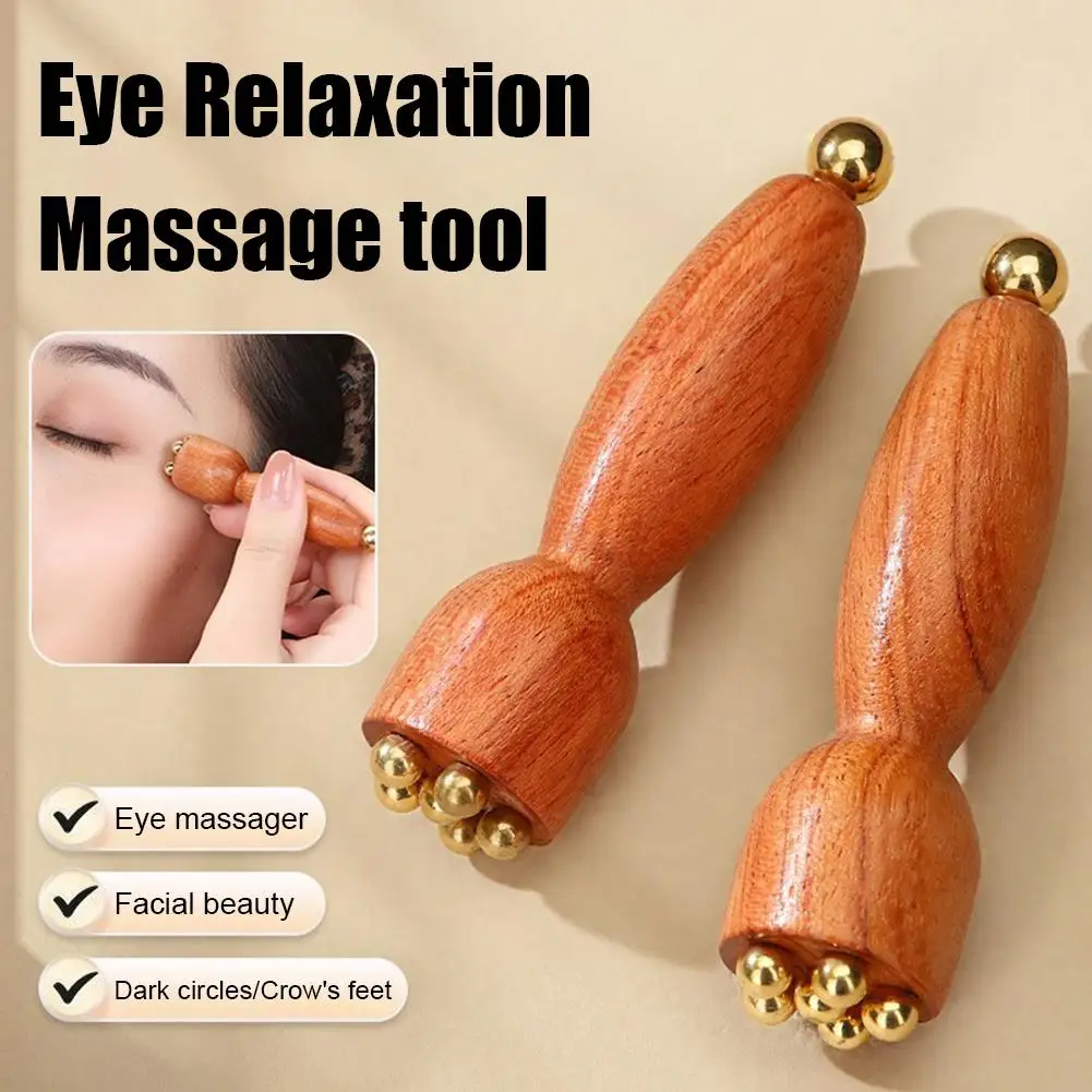 

NEW Lotus Seedpod Brass & Rosewood Facial Gua Sha Tool Eye Relaxation Spot Meridians Acupoint Massage Handheld Eye Skin Care