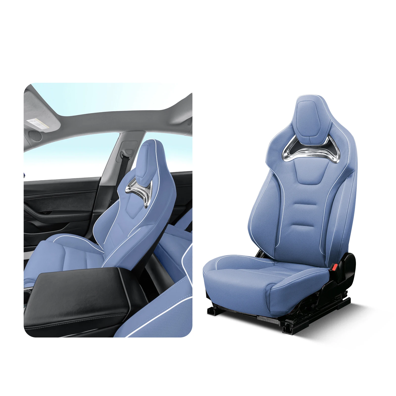 Alfanxi Seat Covers Microfiber Leather Covers for Model 3 Seats Modification Compatible with 2019-2024 Tesla Model 3