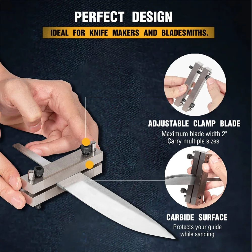 Hardened File Guide with Carbide Surface For Knife Making Knife Maker Tool, Fits Blade Width up to 2\