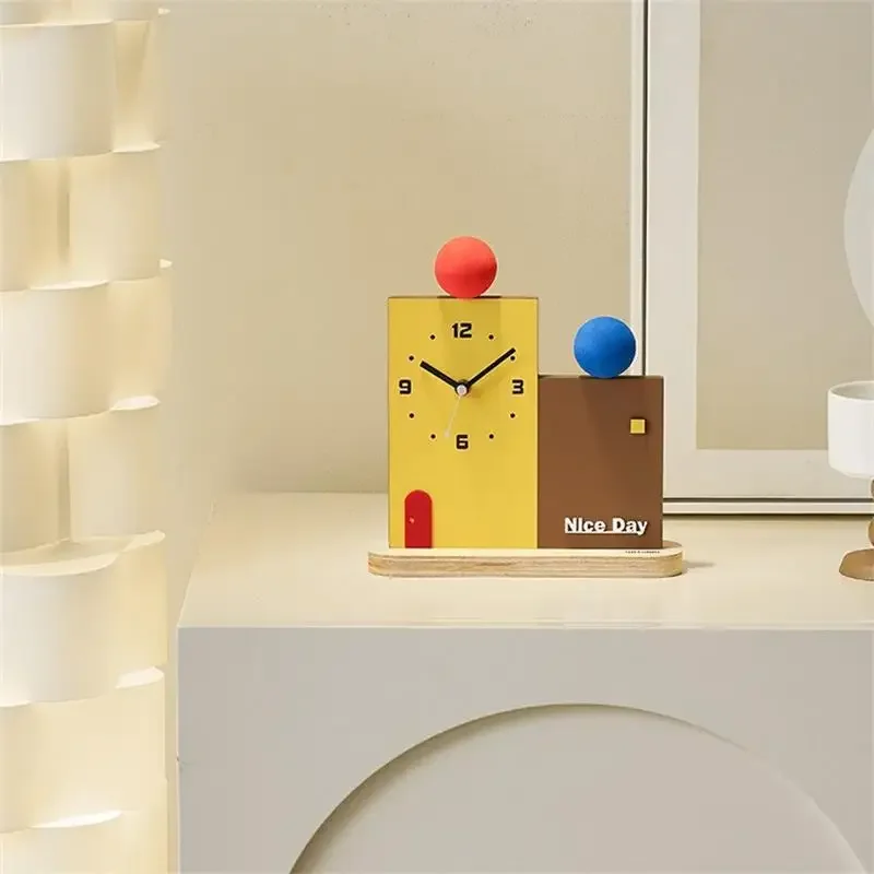 

Modern Creative Office Desktop Clock Porch Ornaments Bedroom Living Room Table Desk Clocks Watch Gifts Home Decoration