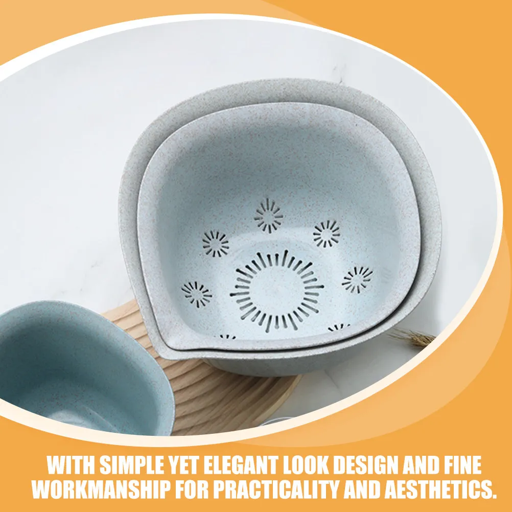 1Set Manual Citrus Juicer Bowl Set PP Material Non-Slip Salad Bowl with Colander for Lemon Orange Grapefruit Squeezing Kitchen
