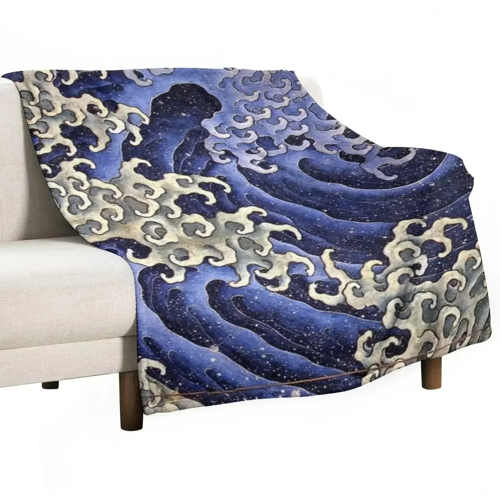 

New Japanese Feminine and Masculine Waves Throw Blanket All Season Soft Lightweight Blanket for Home
