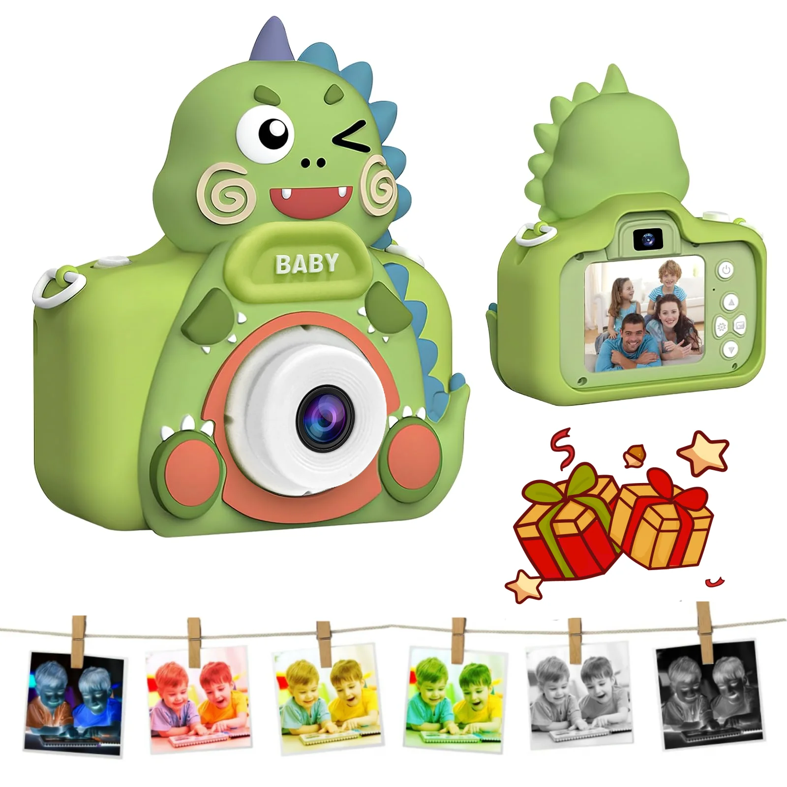 Interaktives Kamera-Spielzeug für Festivals und Partys – Geeignet für Jungen und Mädchen im Alter von 3–10 Jahren, ausgestattet mit einer Objektivabdeckung zum Schutz der Linse.