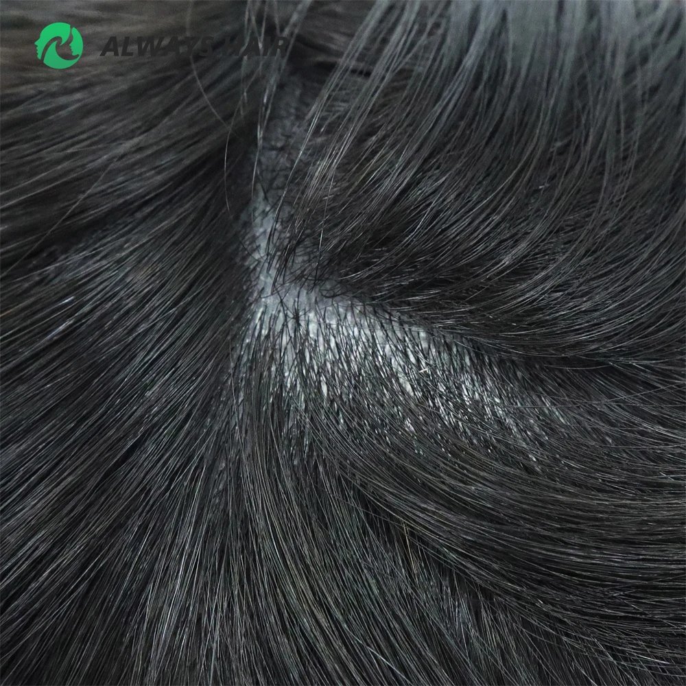 Topper de Cabelo Virgem Mongol Feminino de 18 Polegadas, 13 cm x 17 cm, Toupee de Pele Injetada com 3 Clips