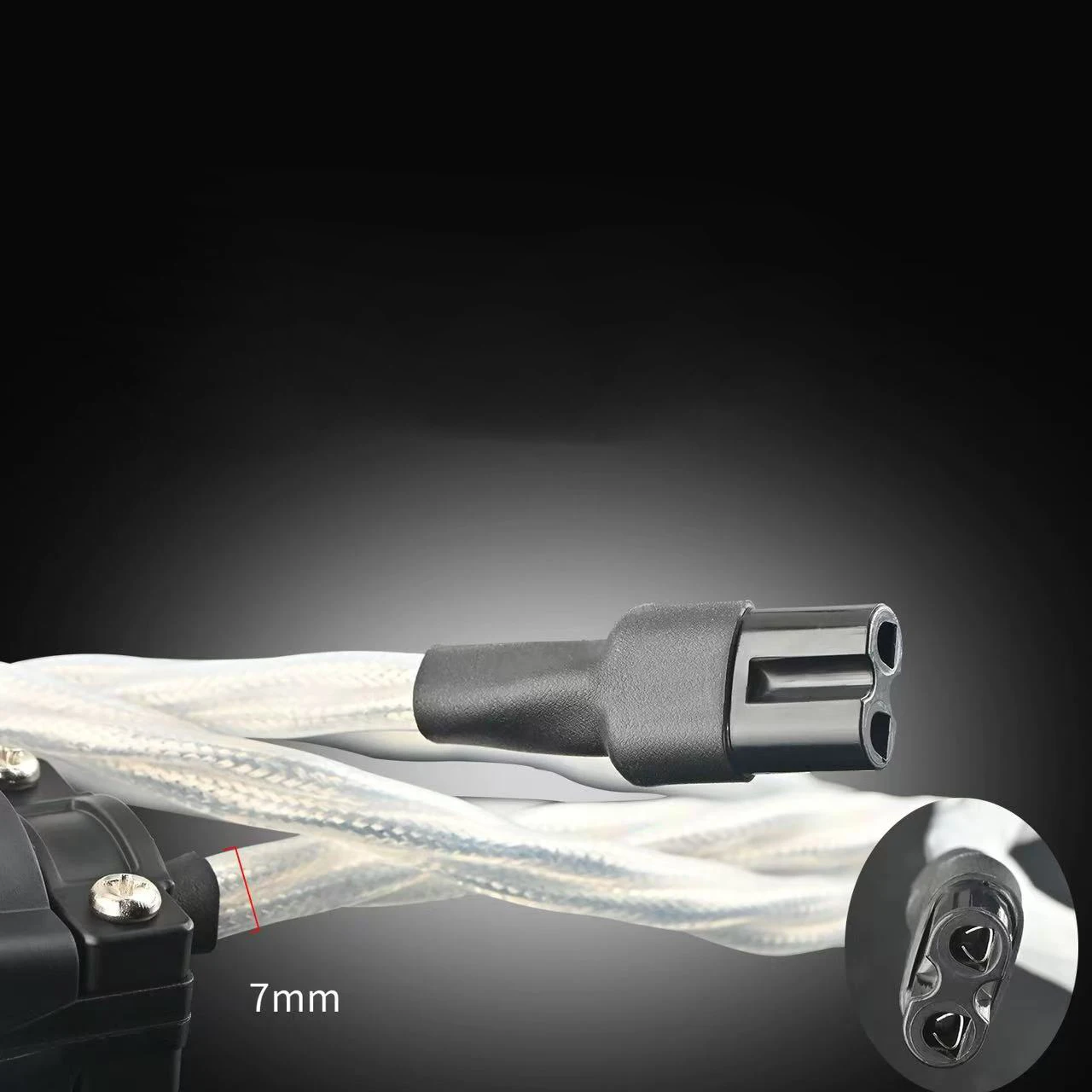 7MM OCC Silver Plated Power Cable HI-End Audiophile AC Power Cord Figure 8 IEC Connector with EU/US/AU/UK Plug