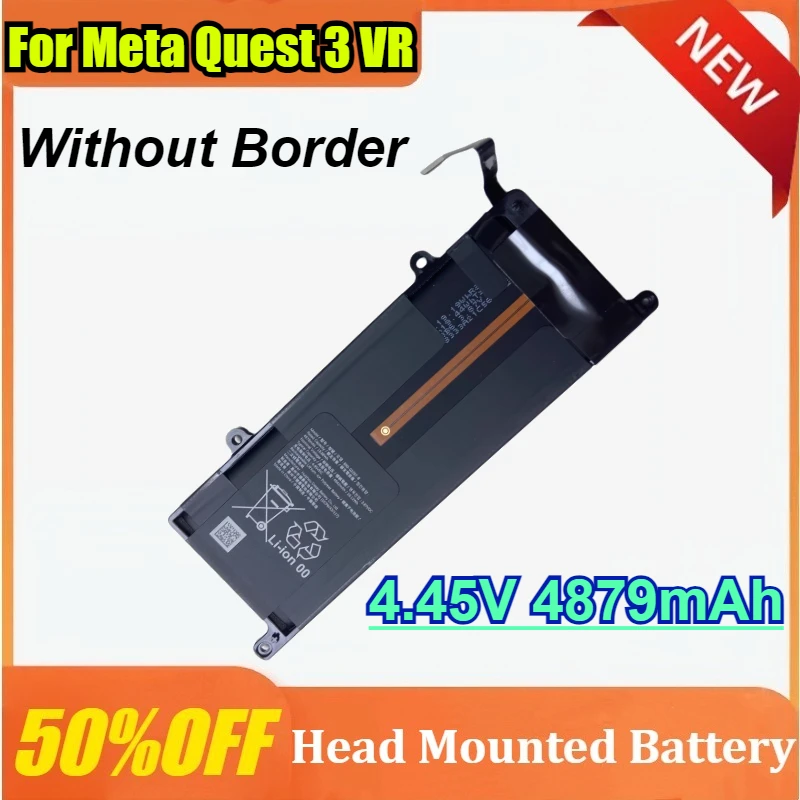 

Новый 4,45 В 4879 мАч для гарнитуры Meta Quest 3 VR, литий-ионные аккумуляторы без границ, запасные части для головки аккумулятора, аксессуары