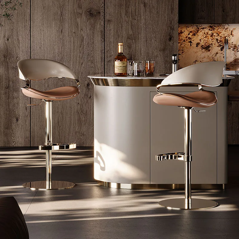 مصمم العرش بار البراز الذهب عظم الترقوة قابل للتعديل الذراع الاسترخاء بار البراز الجمالية مريح Banqueta صالة جناح الأثاث