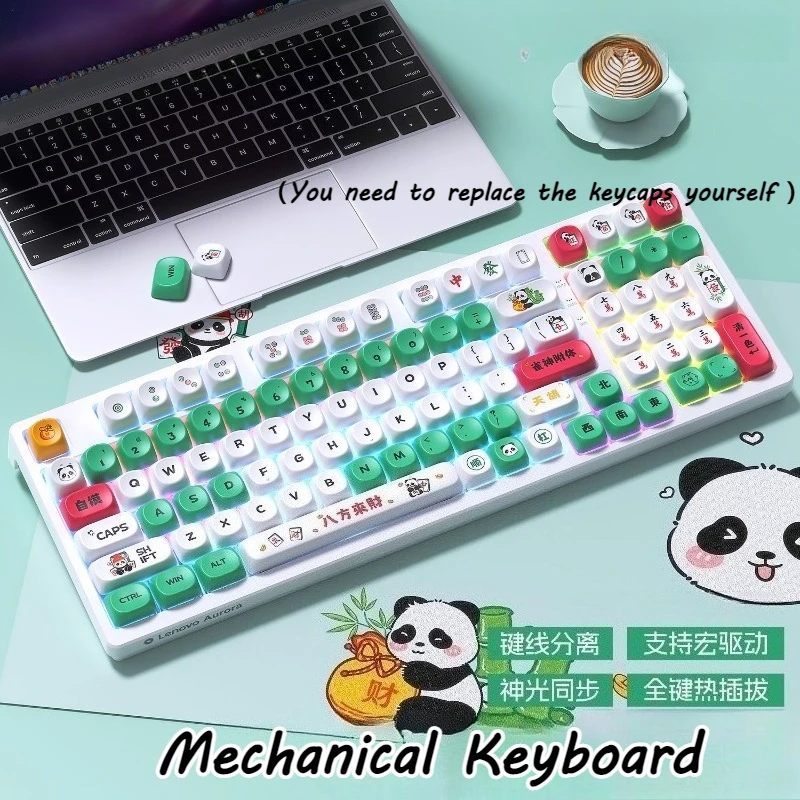 

Механическая клавиатура для клавиатуры Lenovo RGB, многоцветная подсветка со световыми эффектами, 98-клавишная проводная клавиатура с возможностью горячей замены для портативного компьютера