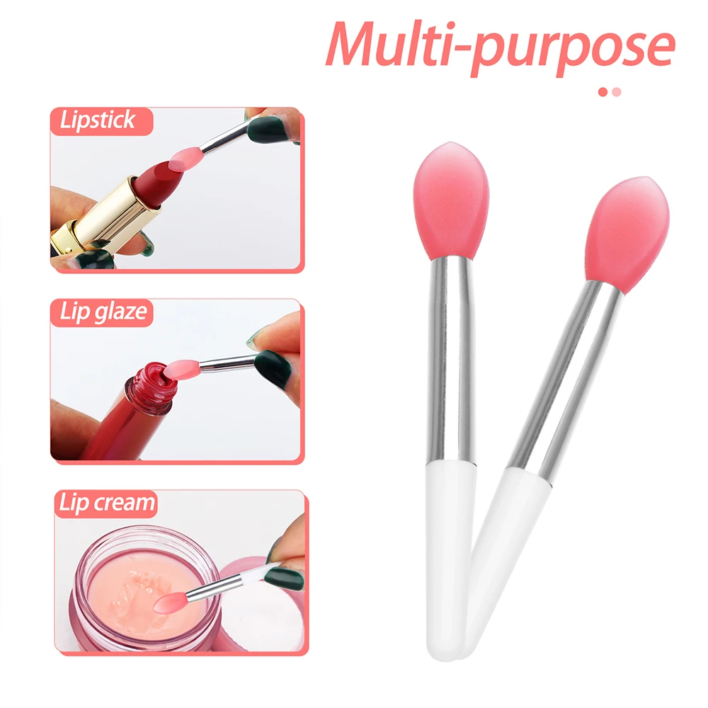 30 Pieces Creative Silicone Lip Brush with 1 Lip Film Brush Dust-proof Cover Applicator Cosmetic Lipstick Brush Set