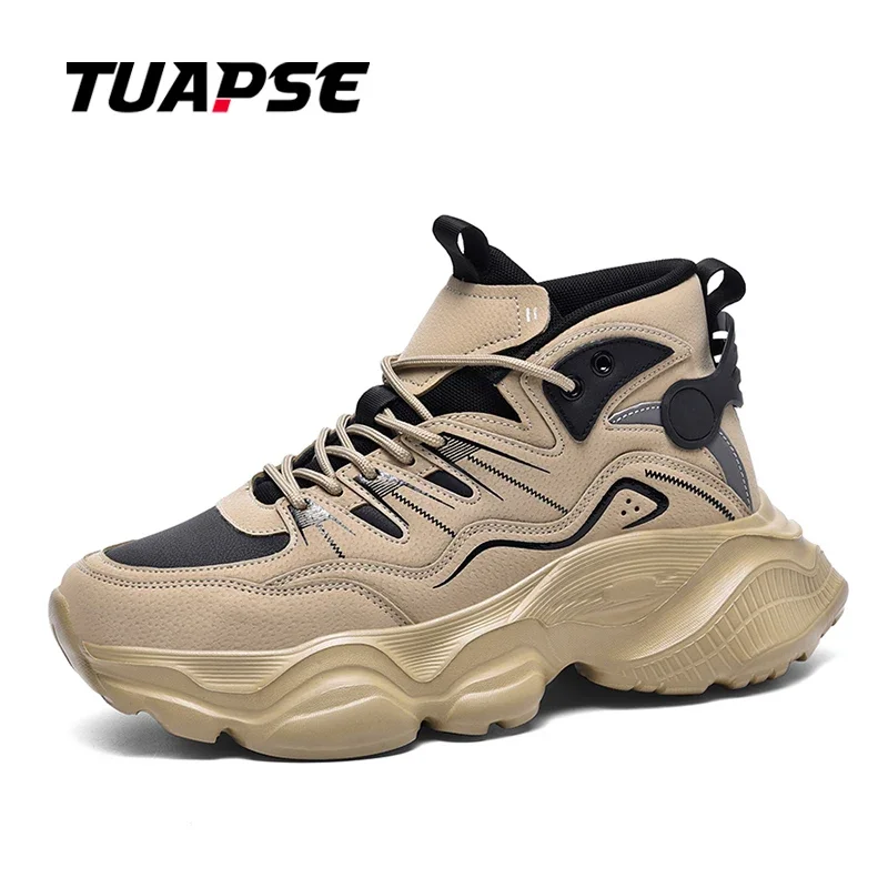 TUAPSE 2025 Men Casual Sneakers Pu Leather Simple Fashion Comfortable All-Match Street Thick Sole Sports Shoes Size 39-46