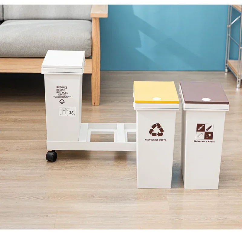 Kitchen Trash Can Wet Dry Separation Garbage Bin Recycling Storage Cube Bathroom and Office Dustbin Waste Management