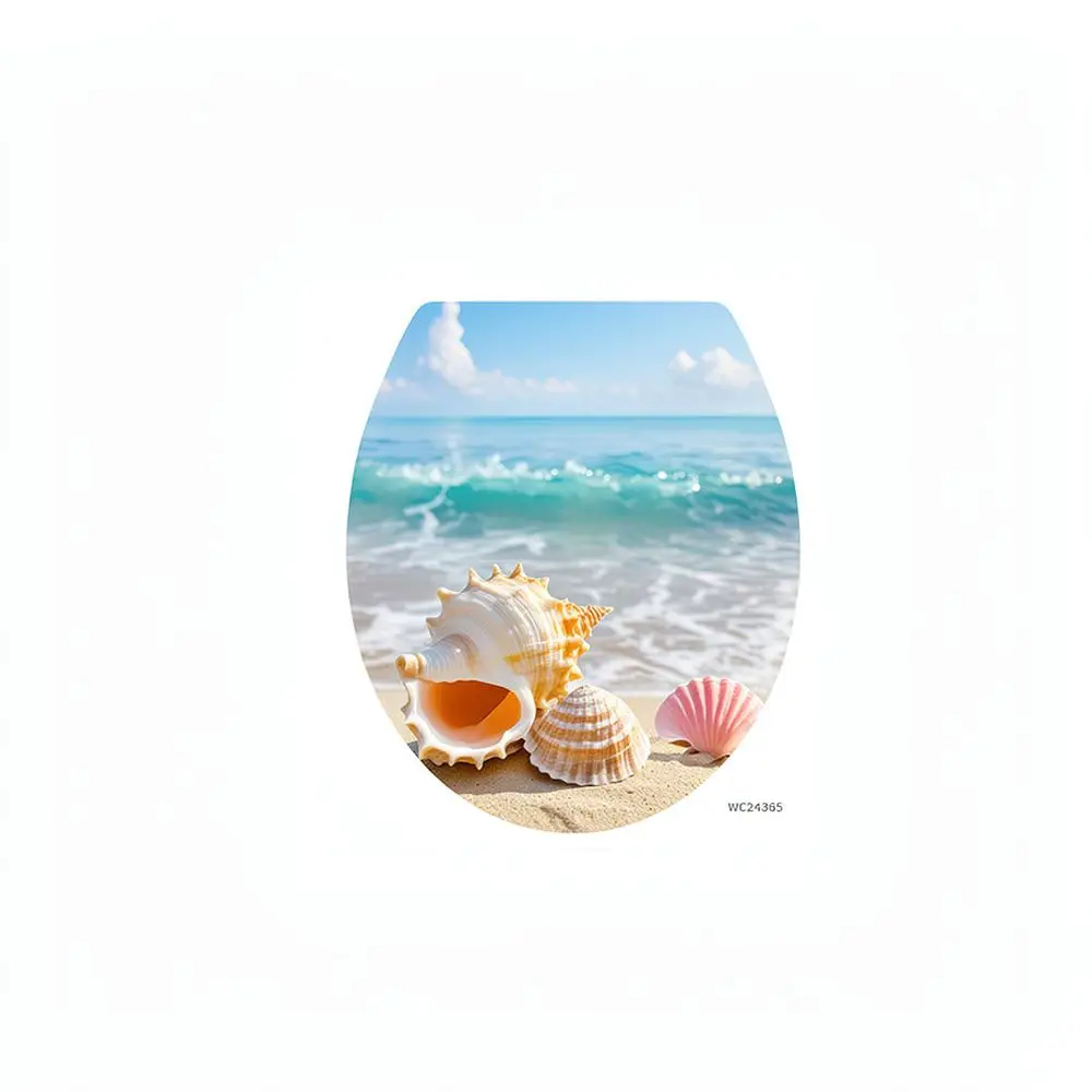 Creative Beach Toilet Sticker Waterproof PVC Decal Removable Bathroom Ornament Ocean Style Wall Decor Home Improvement Art