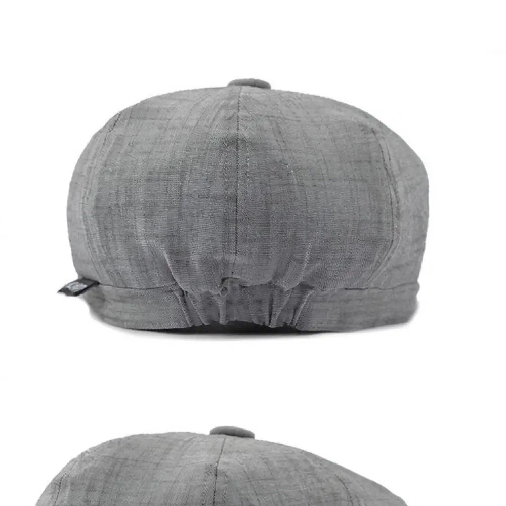 Mens British Retro Octagonal Beret Hat Newsboy Style Casual Breathable Sunshade Adjustable Cotton Blend Fashion Accessory