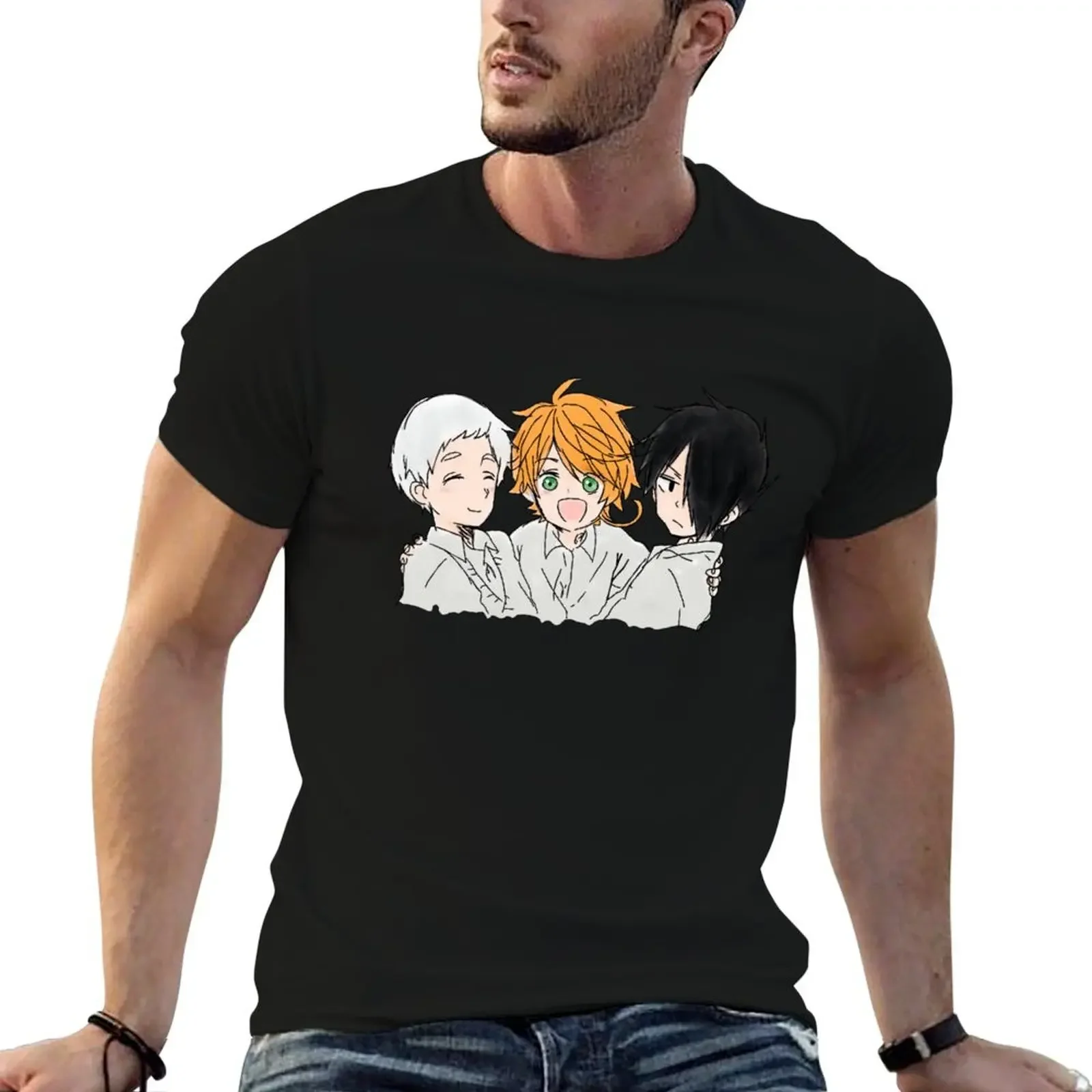 

Yakusoku no Neverland T-Shirt tops blacks hippie clothes mens plain t shirts