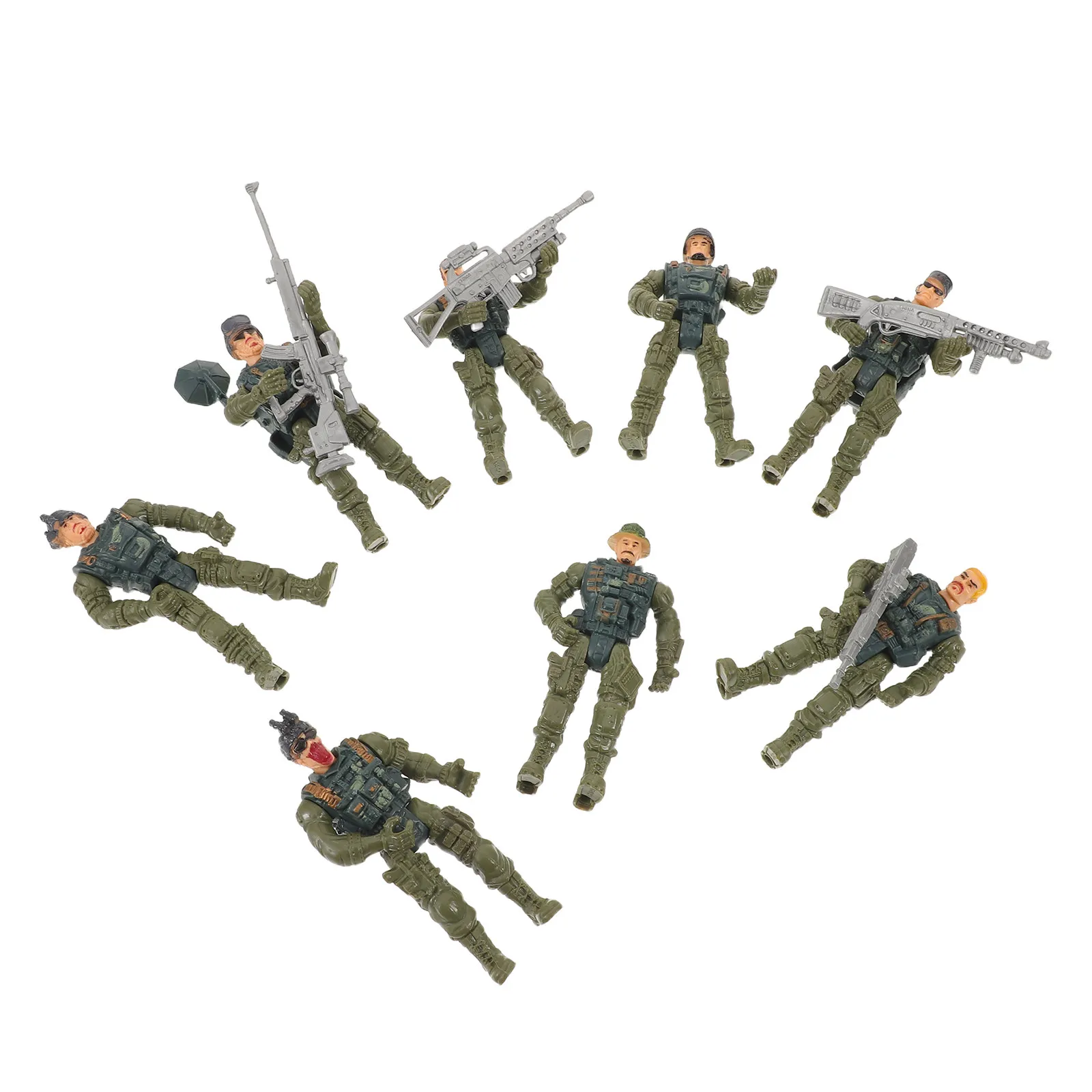 

1Set Army Men Action Figures Realistic Articulated Plastic Soldiers for Pretend Play Military Collectors Display Accessories