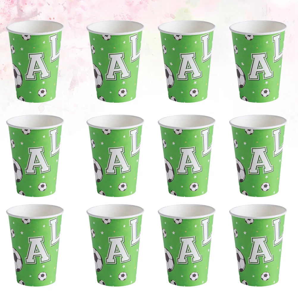 

1 Set 16Pcs Disposable Paper Cups Soccer Ball Cover Paper Cups Party Paper Cups Paper Cups (Assorted Color)