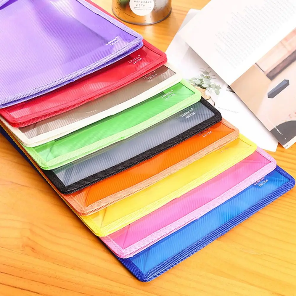 

A4 File Folders PVC Waterproof Bag Large Capacity Office Stationery Storage Folder Document Bag Pouch Envelope Folder