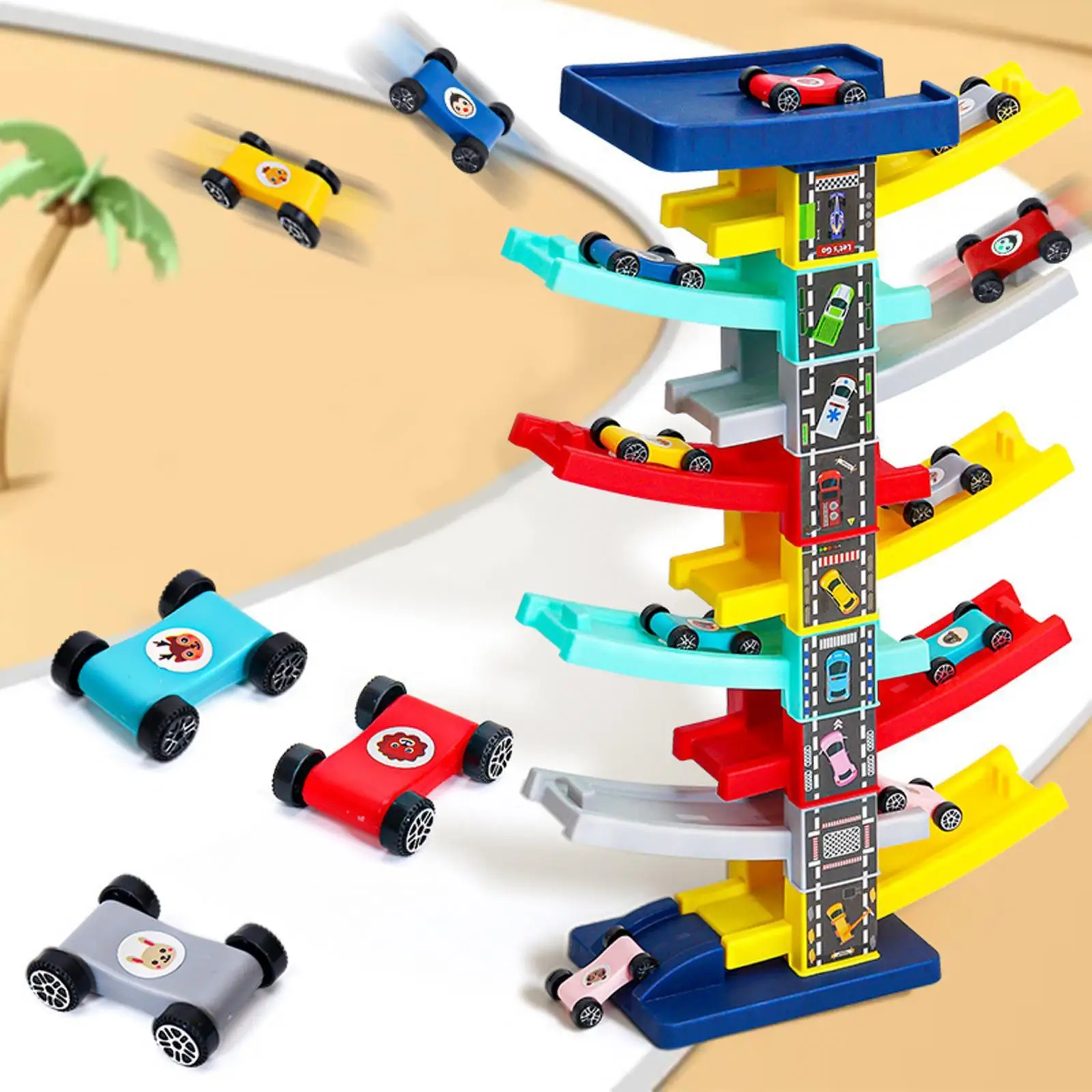 

Car Ramp Racer Toy Birthday Gifts Durable Materials Race Vehicle Slide Track