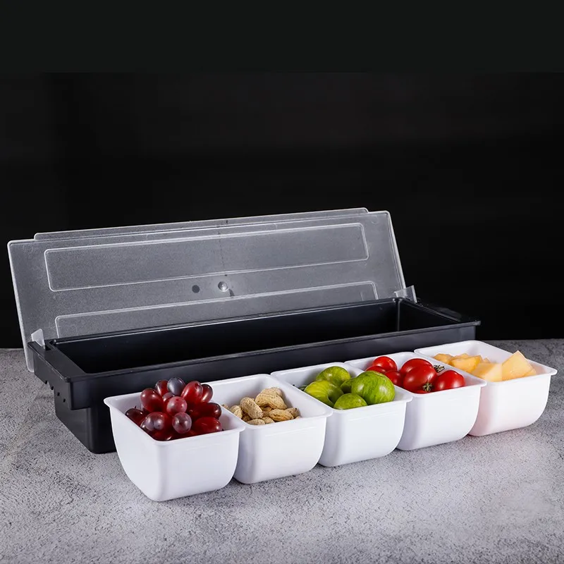 Fruit Container for Room,Fruit Crisper,Cocktail Flavoring Decorative Box,Plastic Jars for Spices, Snack Plate, Bar Accessories
