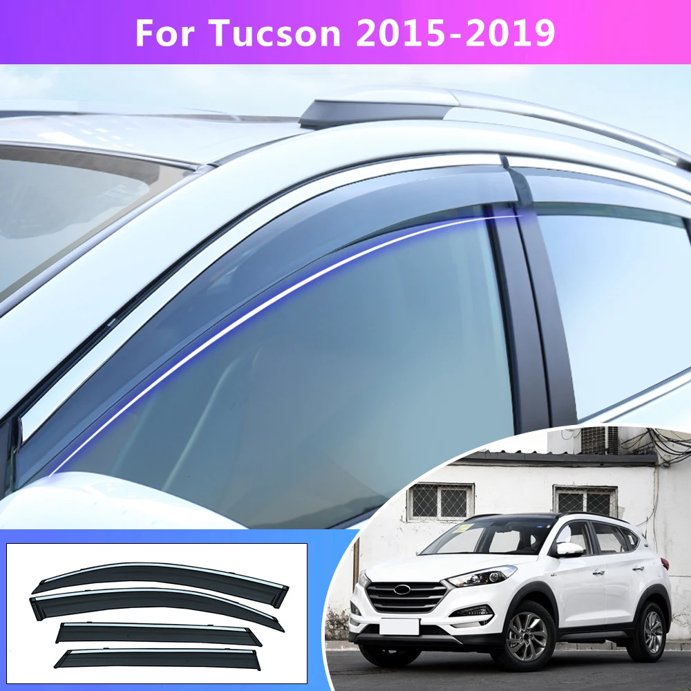 

Window Weather Shield For Tucson HYUNDAI ELANTRA HD Sedan 2015 2016 2017 2018 Sun Rain Visor Car Styling Auto Accessories