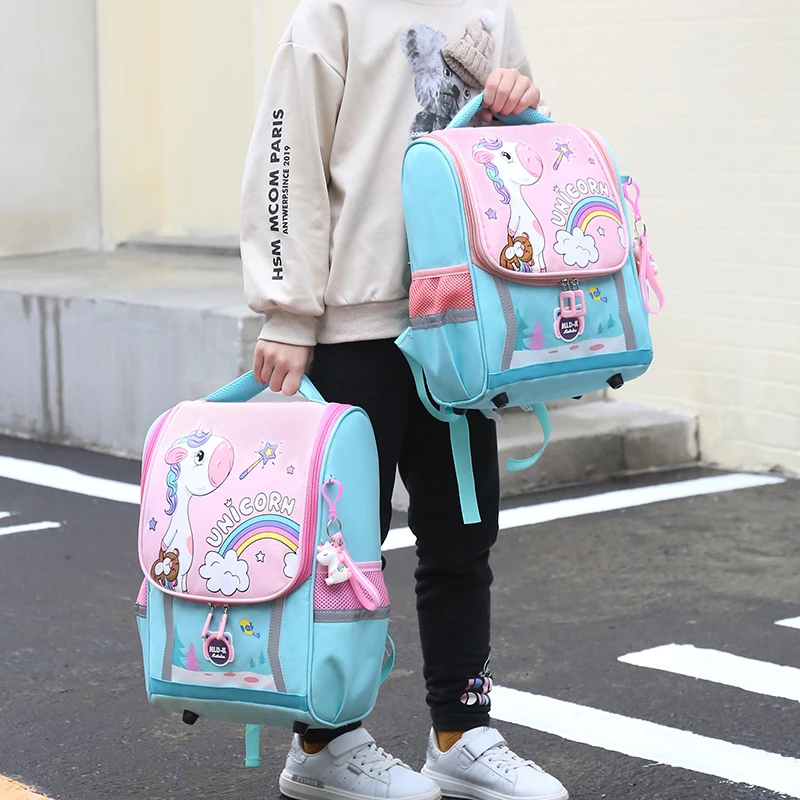 

Children's School Backpack Cute Unicorn Print Bookbag Mochilas Kids School Bags Primary Schoolbags Waterproof Wear Resistent