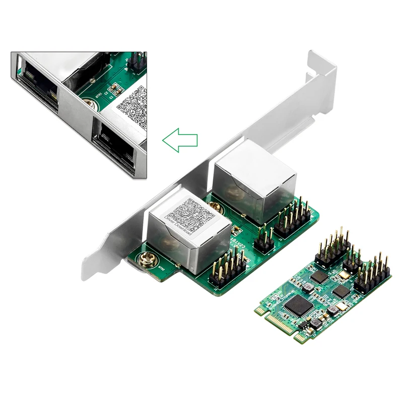 Karta sieciowa M.2 B/M klucz do podwójny Port RJ45 Gigabit Adapter sieci Ethernet karta Lan 10/100/1000 mb/s RealTek RT8111H Chip na pulpit PC